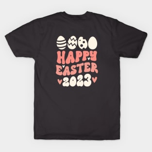 Happy Easter 2023 Eggs Peach T-Shirt